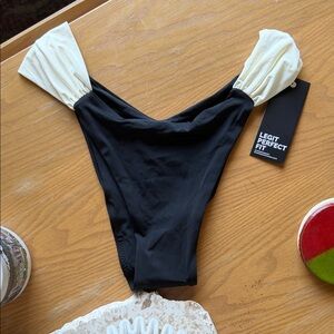 Legit Perfect Fit Black and Cream Bikini Bottom